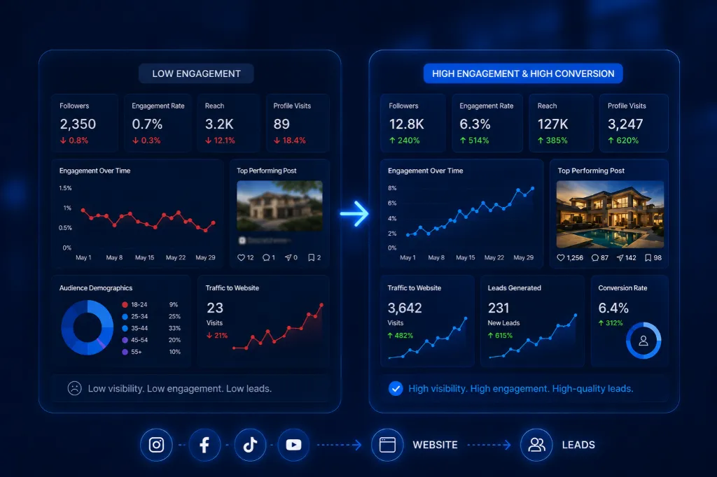 Before and After Social Media Analytics Dashboard